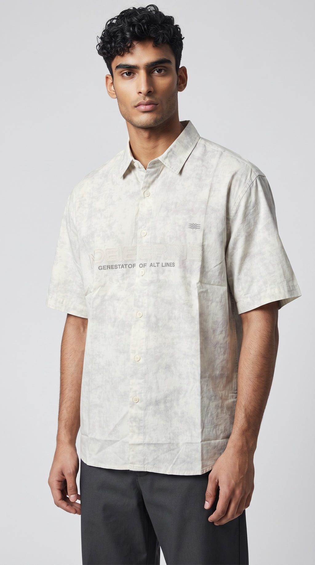 Grey Printed Casual Shirt