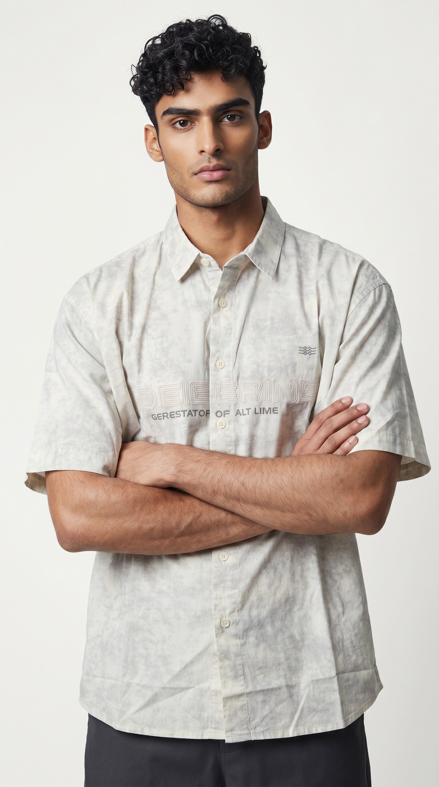 Grey Printed Casual Shirt