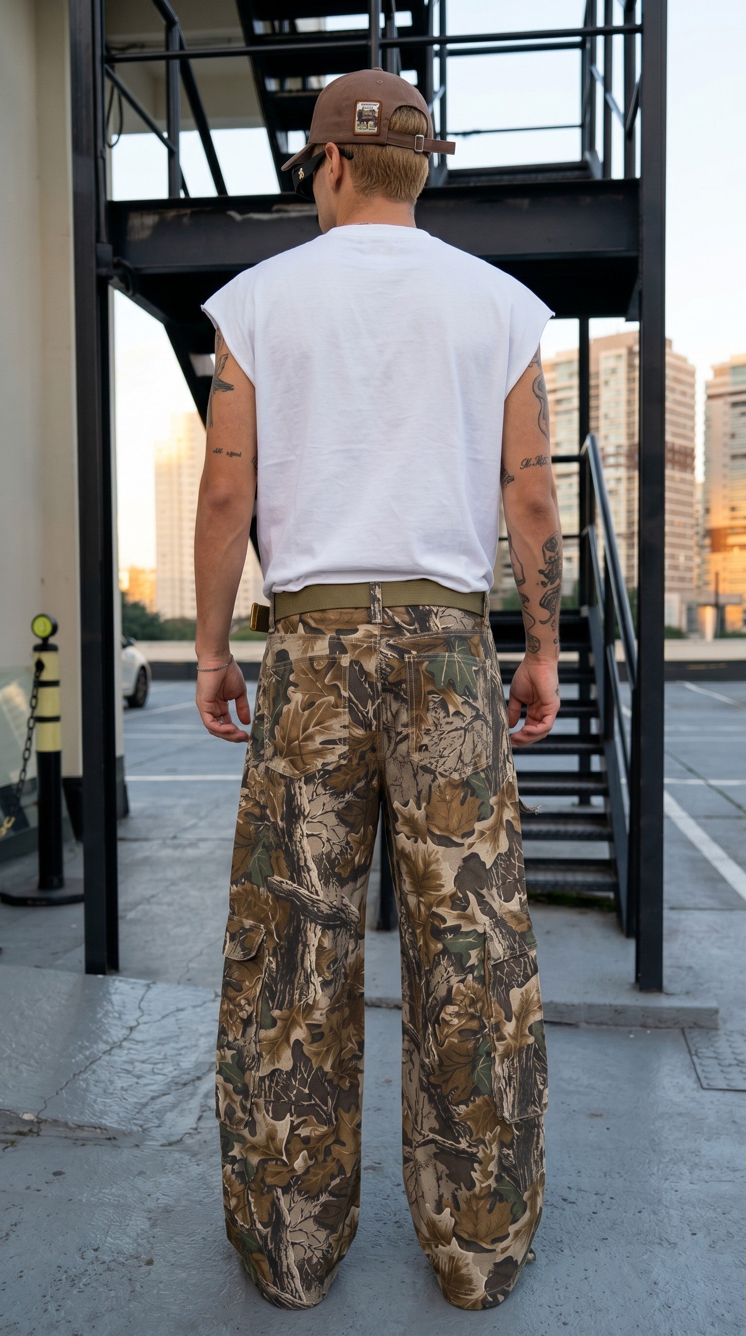 Realtree Men's Camo Cargo Pants In Advantage Classic Pattern Feturing 6 Pockets and Heavy-Duty Construction