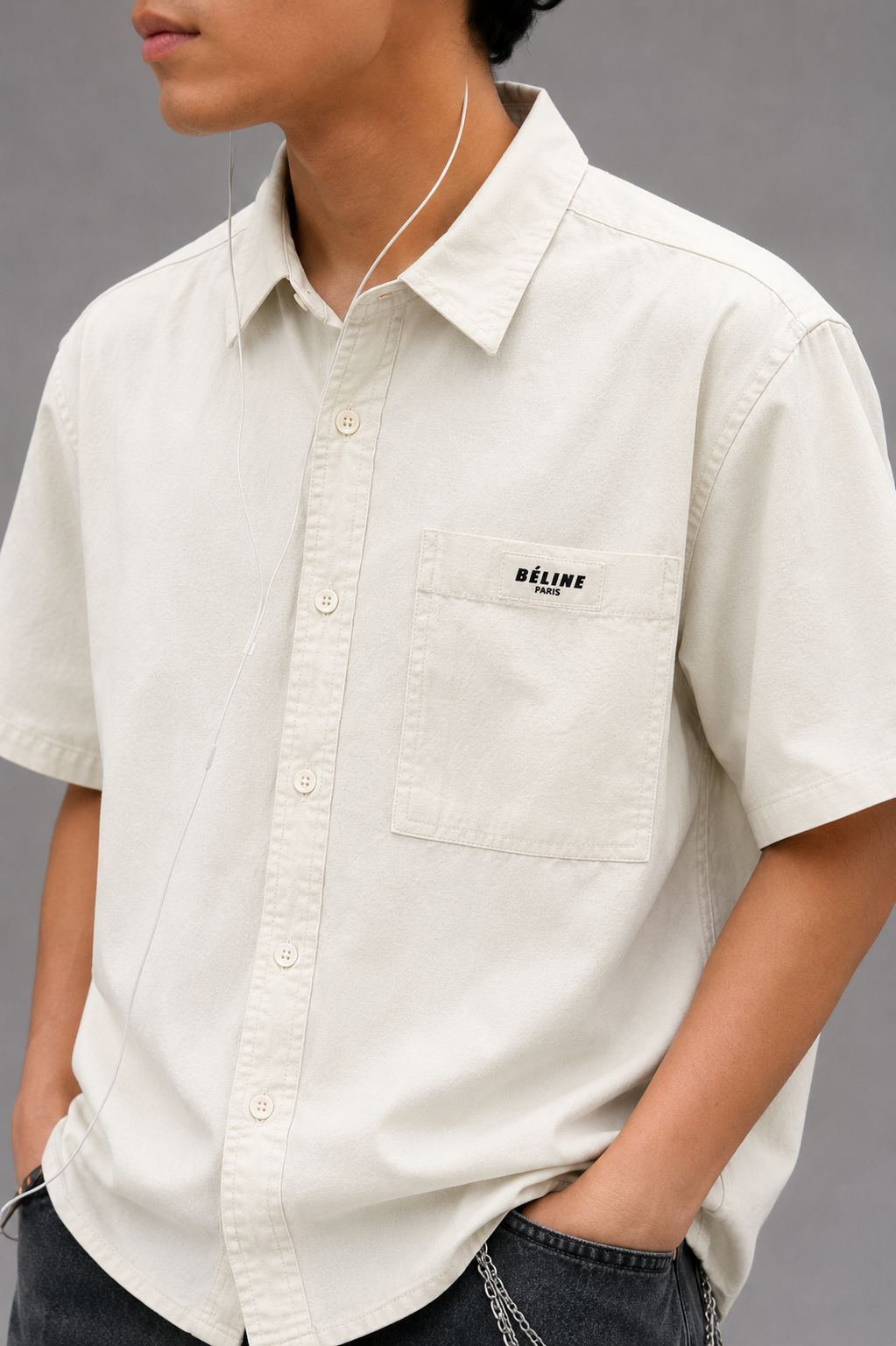 Half Sleeve Cream Shirt